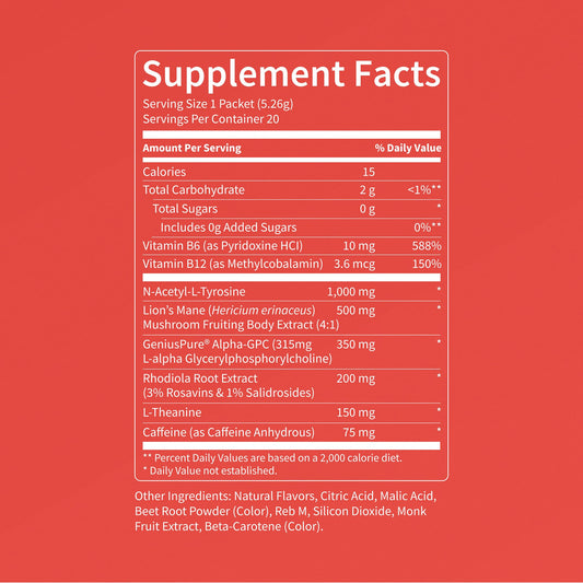 Nello Superfocus 20-serving packets ready for quick mix and sustained focus.