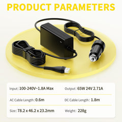 NENASEW AirSense 11 car charger DC connector demonstrates secure power connection in a vehicle.