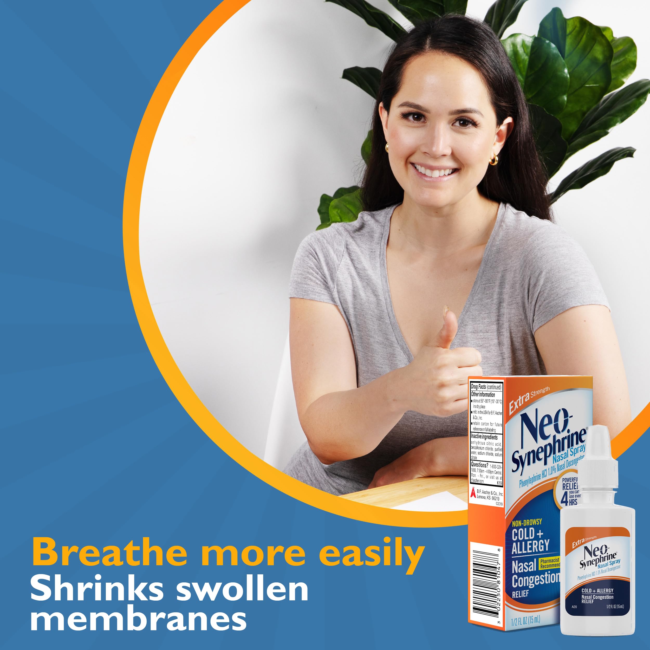 Neo-Synephrine nasal spray dosage directions close-up