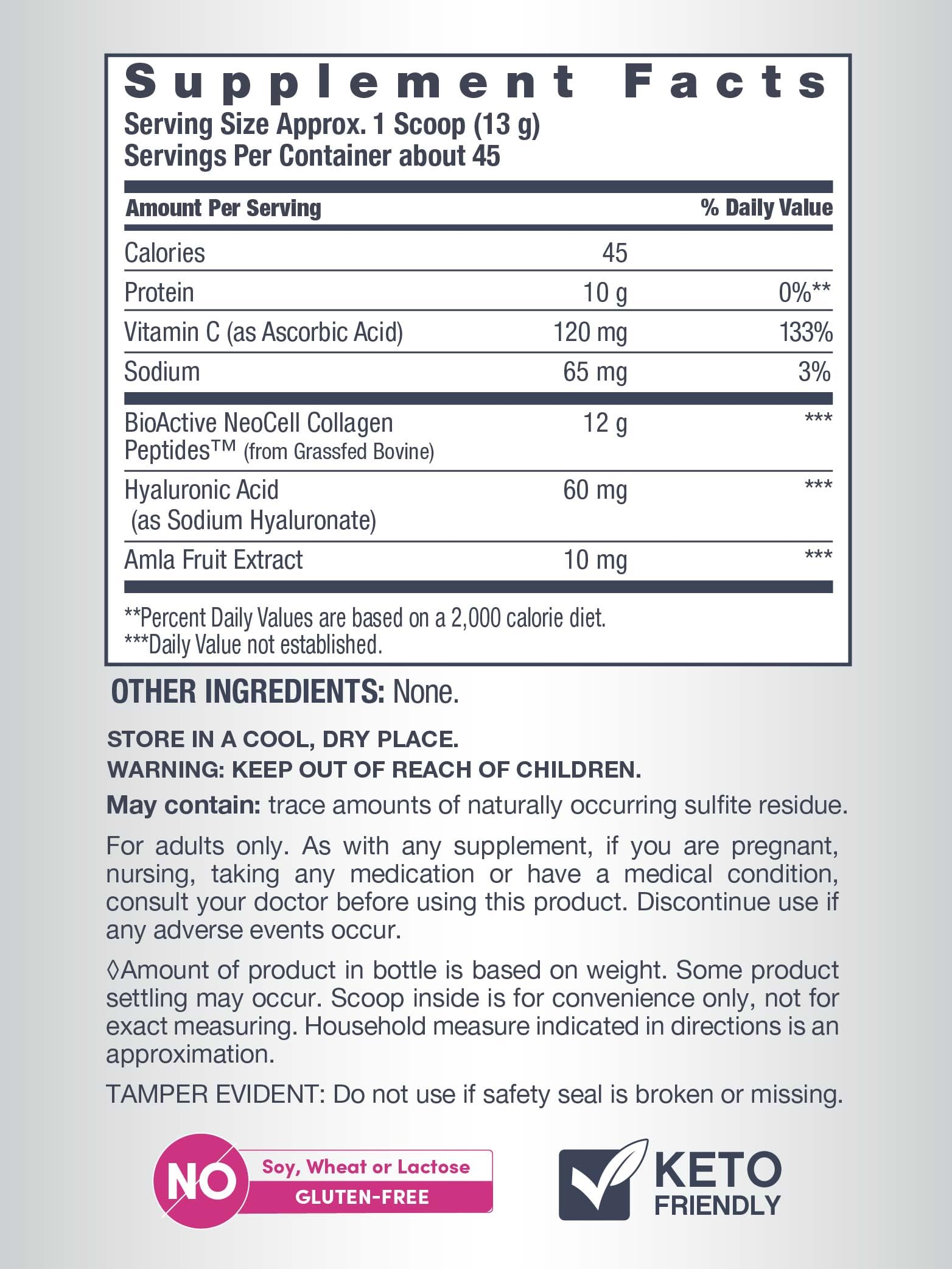 Collagen Plus with hyaluronic acid jar image suggesting skin hydration benefits