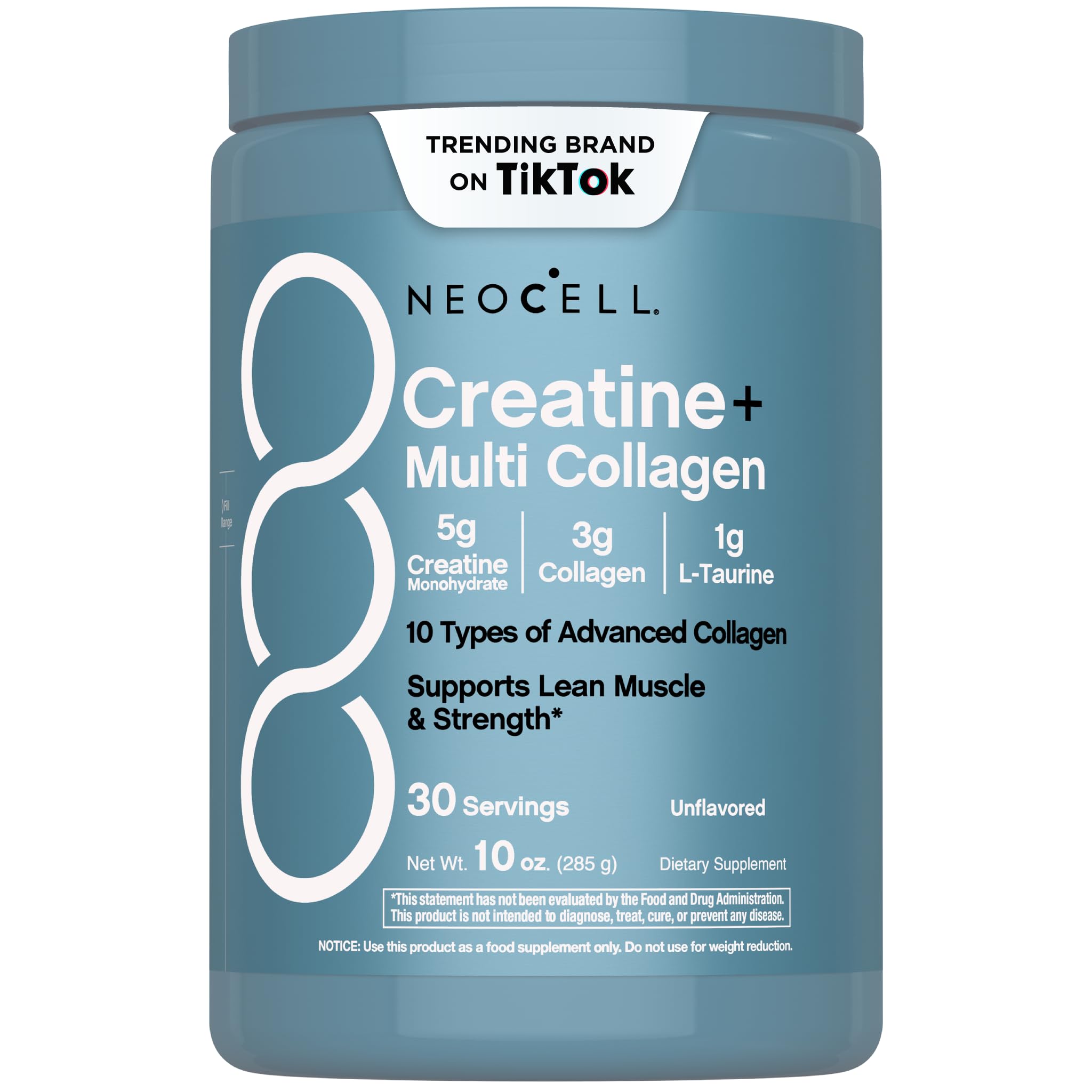 NeoCell Creatine Monohydrate bottle pour supports lean muscle during workouts.