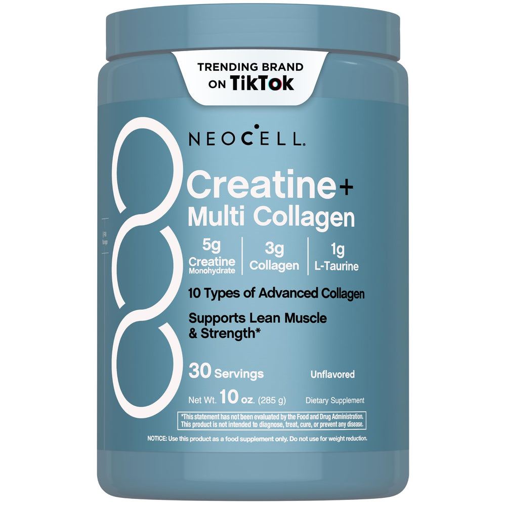 NeoCell Creatine Monohydrate bottle pour supports lean muscle during workouts.