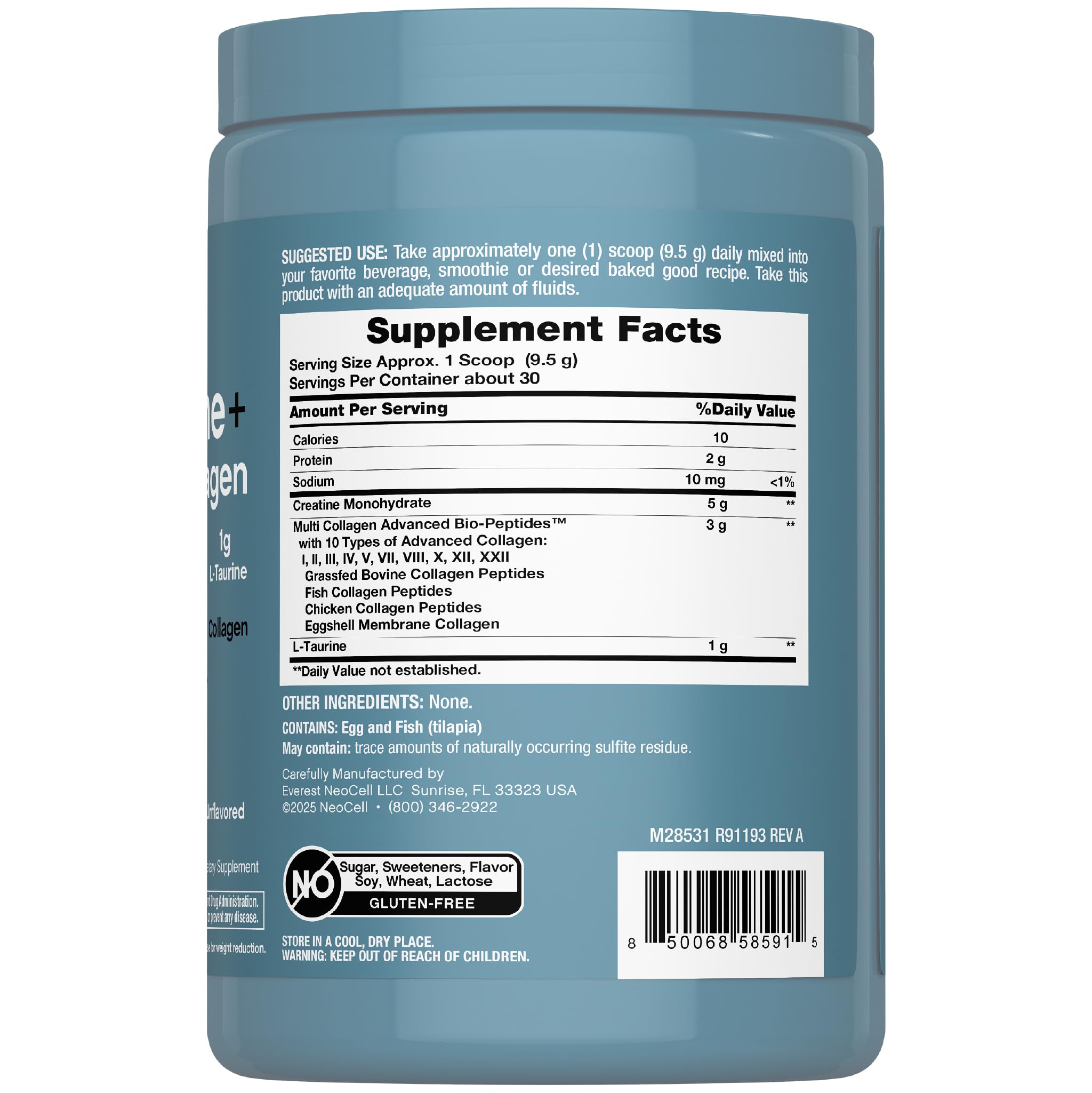 NeoCell Creatine Monohydrate scoop ready for easy mix into shakes.