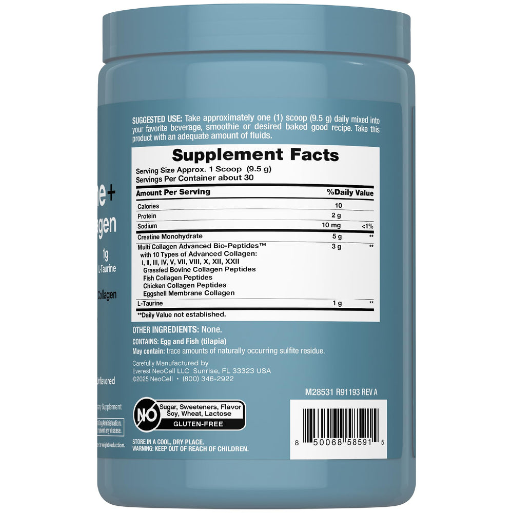 NeoCell Creatine Monohydrate scoop ready for easy mix into shakes.
