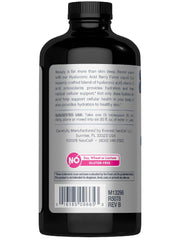 NeoCell Hyaluronic Acid Berry Liquid in a glass highlights hydration and blueberry flavor.