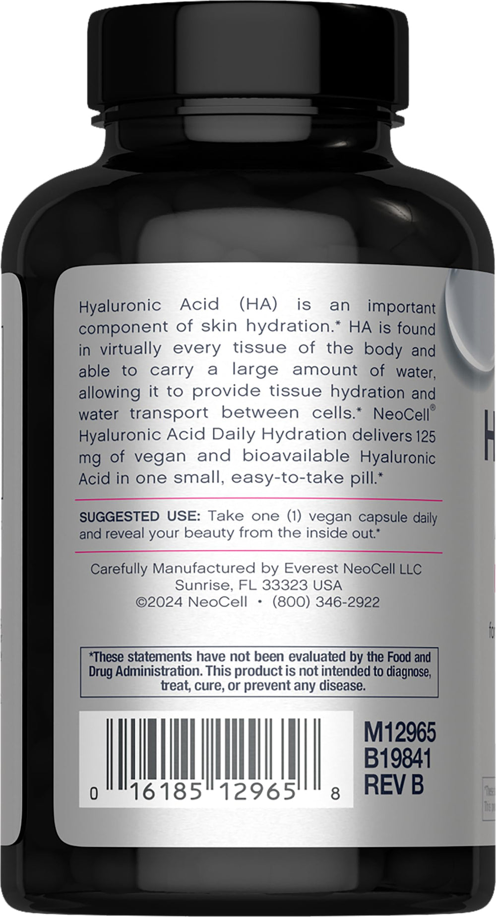 NeoCell Hyaluronic Acid Capsules daily-use scene suggests routine hydration benefits