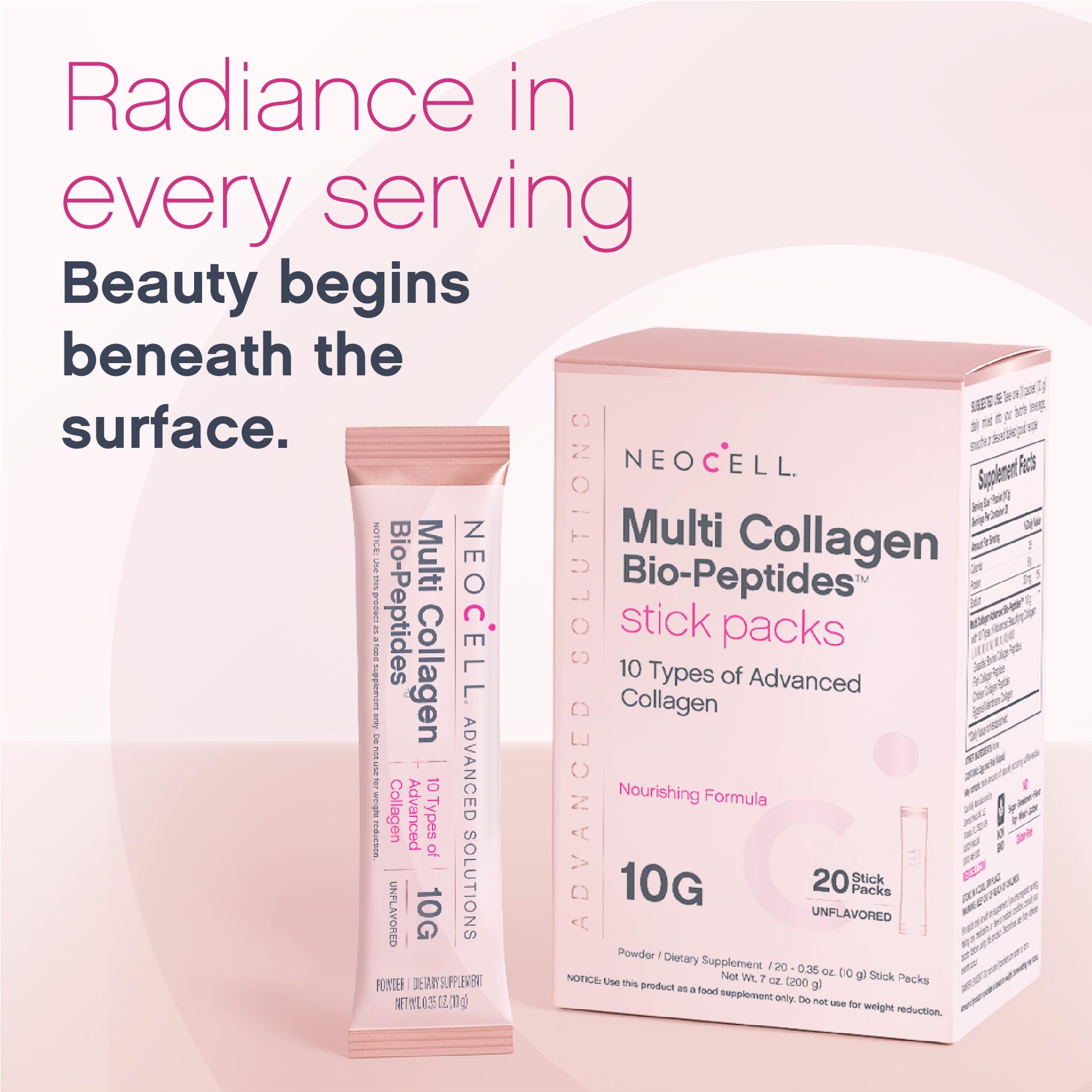 NeoCell multi collagen on a kitchen counter ready