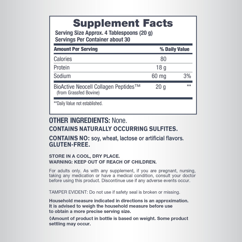 NeoCell collagen powder dissolving in a glass for beverages