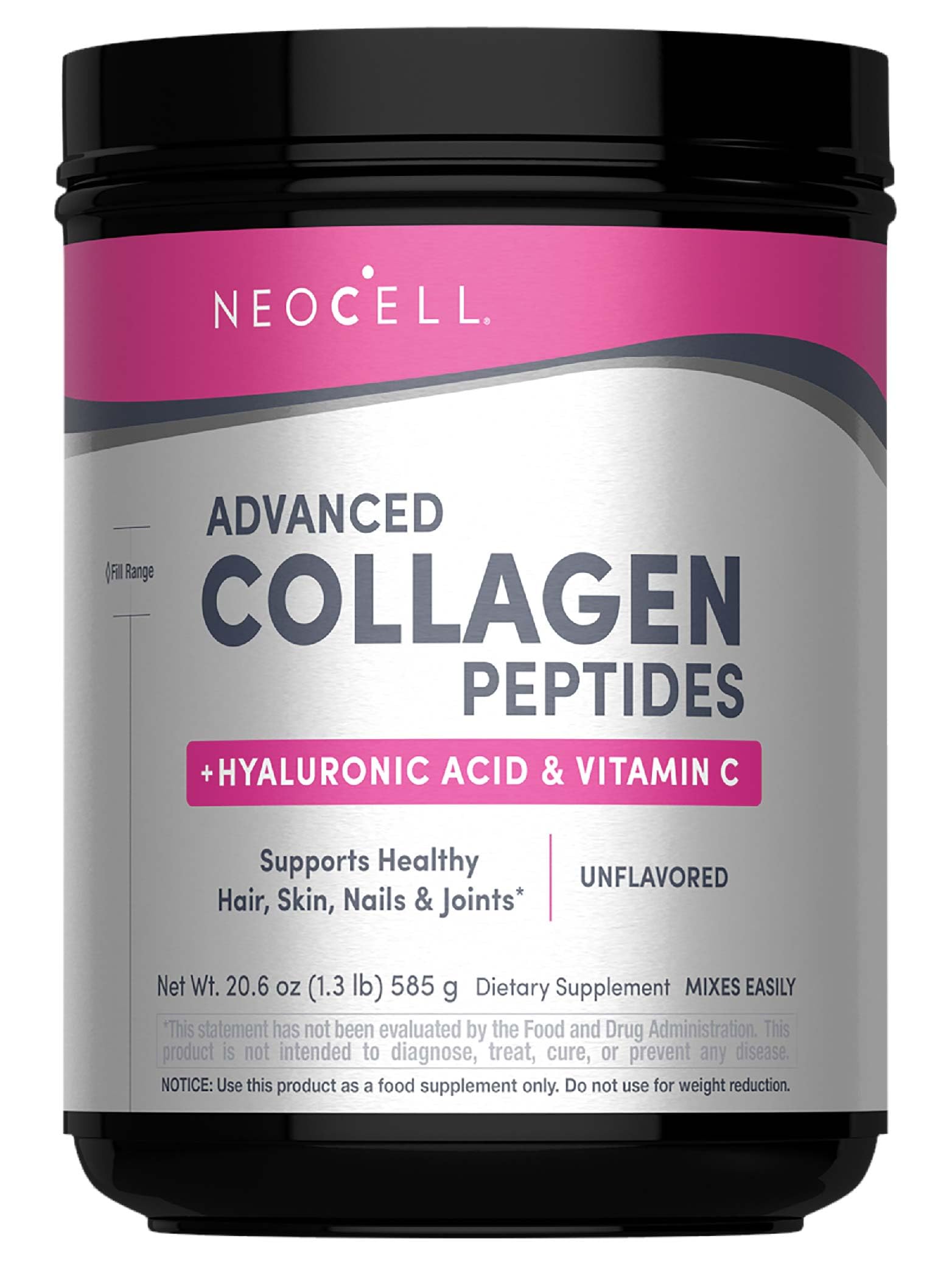 NeoCell Super Collagen Powder bottle shows 12g per serving for daily beauty support