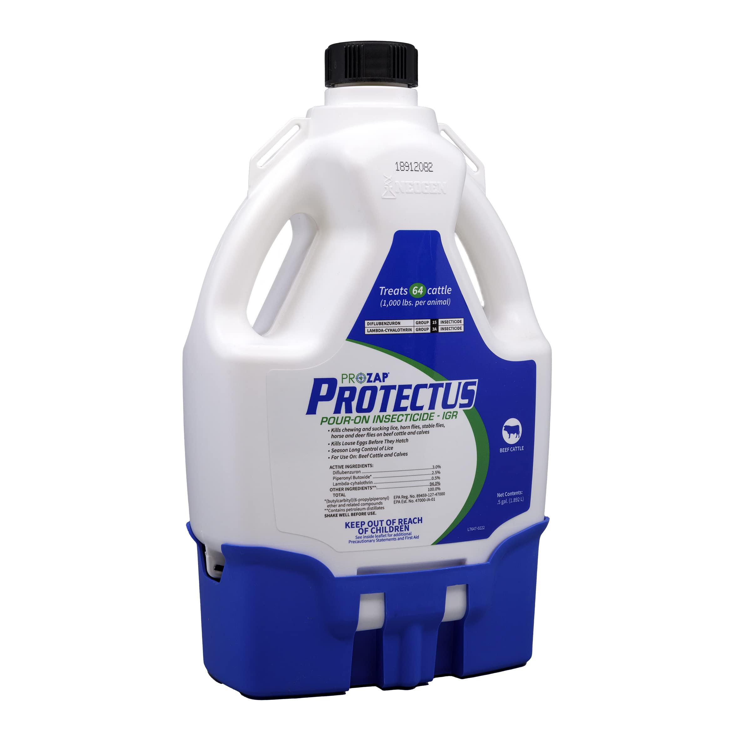 Neogen Prozap Protectus pour-on applied to cattle during routine health checks.