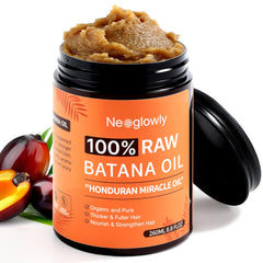 Neoglowly Batana Oil bottle showcases pure Honduran formula for scalp nourishment.
