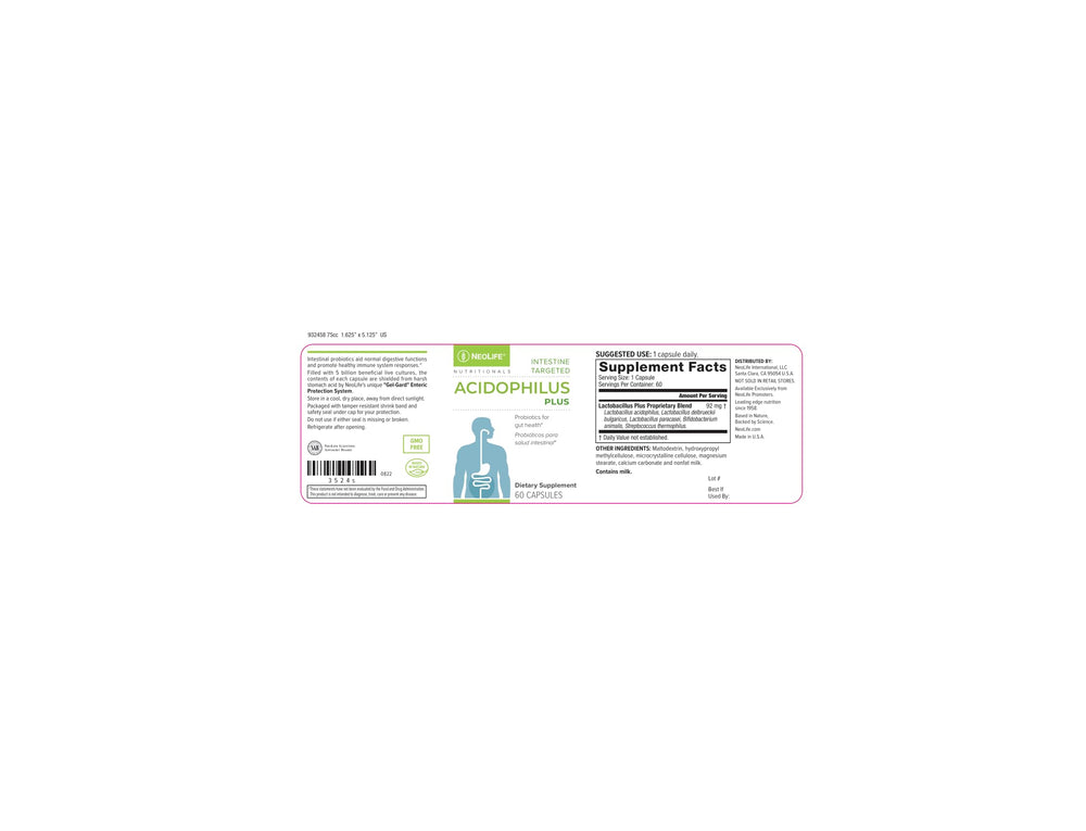 NeoLife Acidophilus Plus packaging box for product presentation