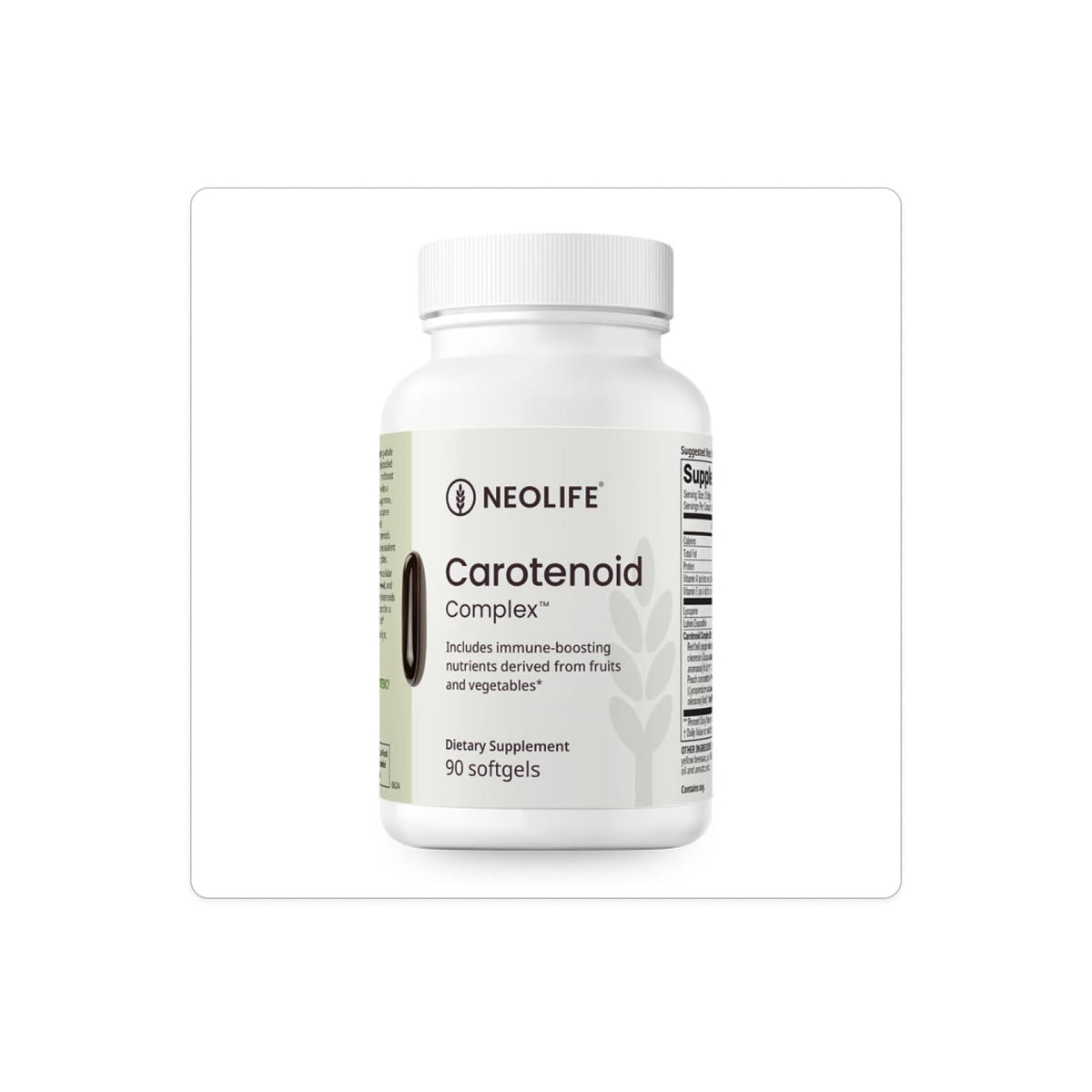 NeoLife Carotenoid Complex bottle label for daily eye-support potential