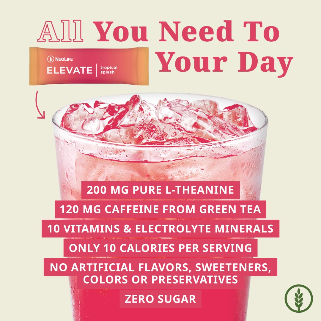 NeoLife Elevate caffeine from green tea for steady energy support