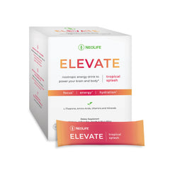 NeoLife Elevate stick-pack in box for on-the-go hydration and focus support