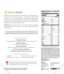 NeoLifeShake on-the-go packaging emphasizes quick, tasty nutrition for busy days.