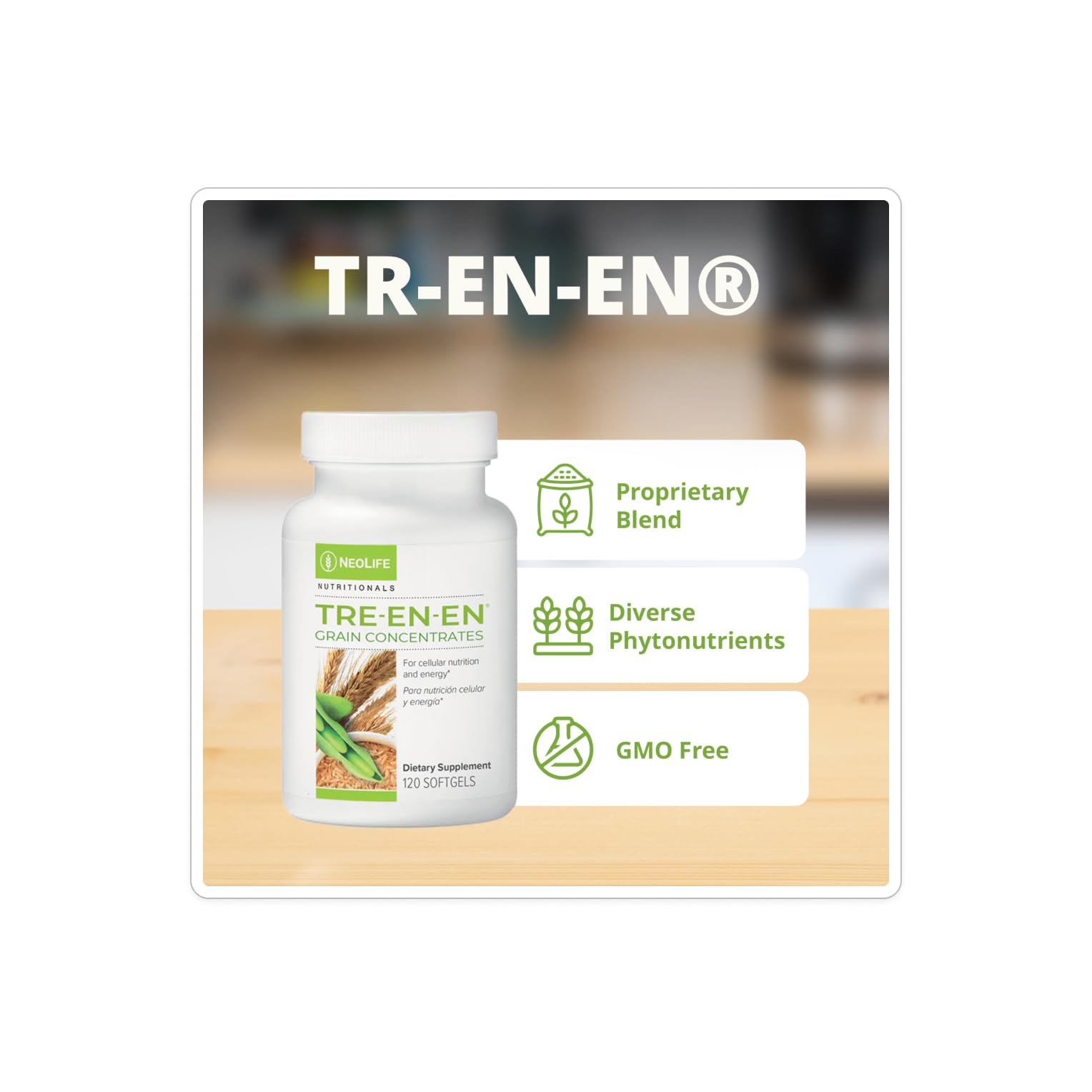 NeoLife TRE-en-en capsules close-up showing softgel texture for easy use