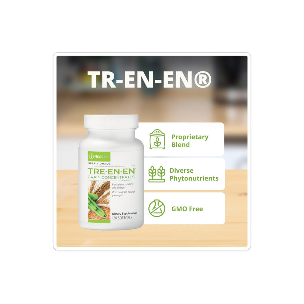 NeoLife TRE-en-en capsules close-up showing softgel texture for easy use