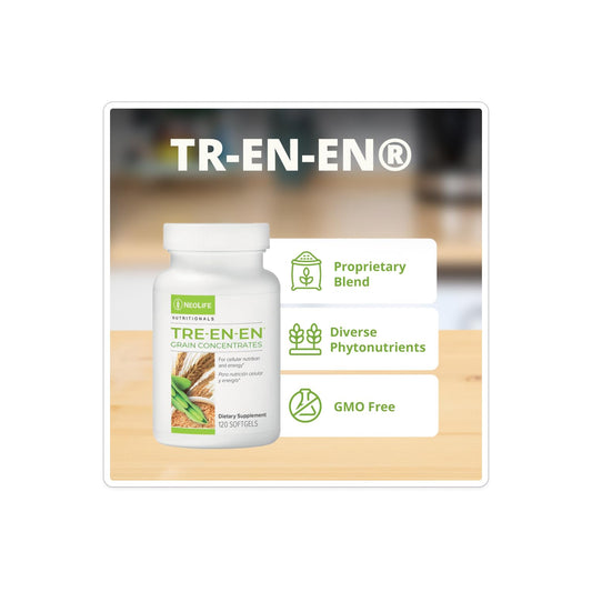 NeoLife TRE-en-en capsules close-up showing softgel texture for easy use