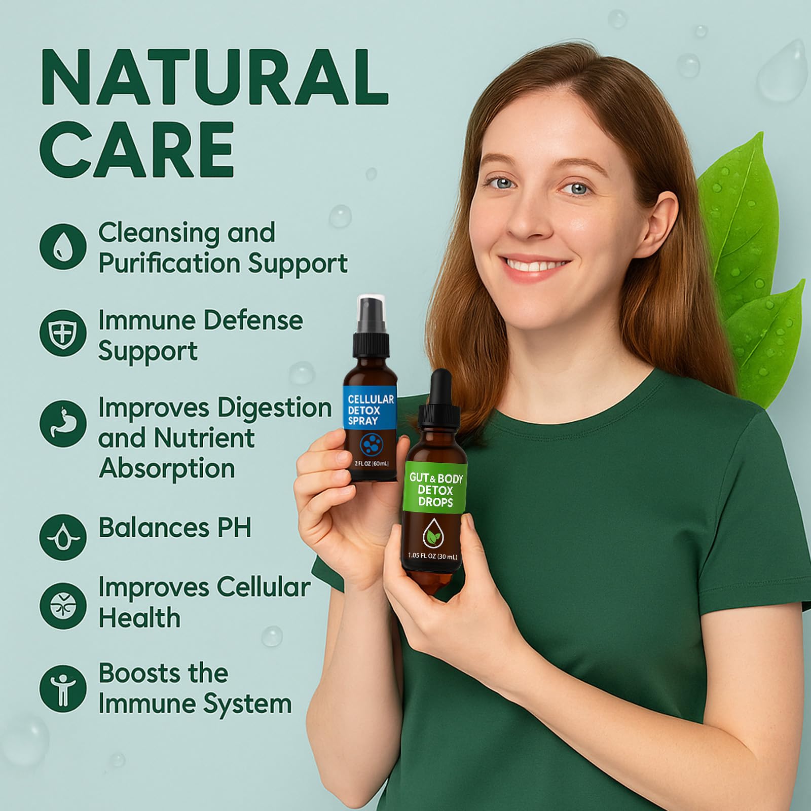 Nano-processed zeolite drops improve absorption and daily cleansing routine