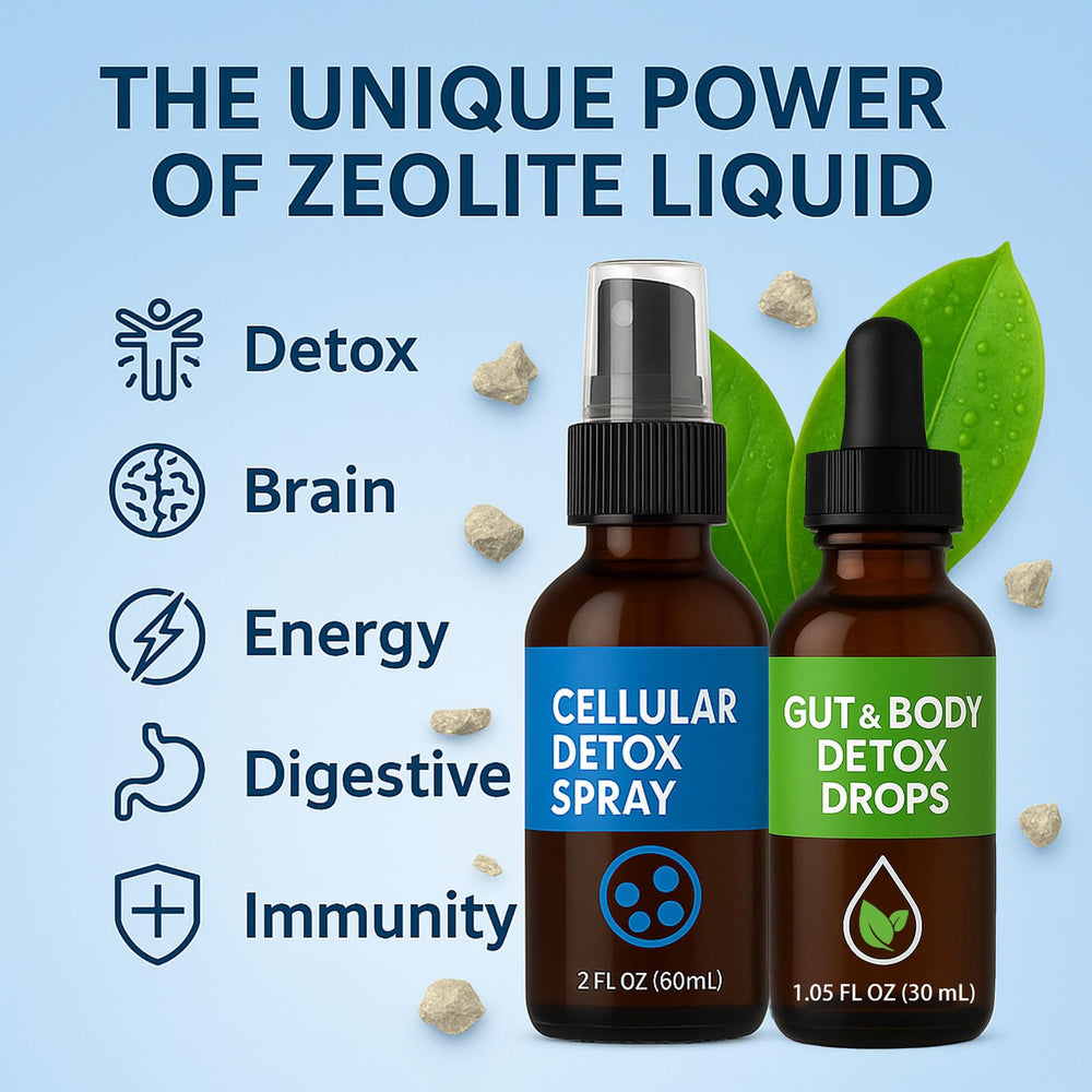 Zeolite Detox Pack front view showing two-part system