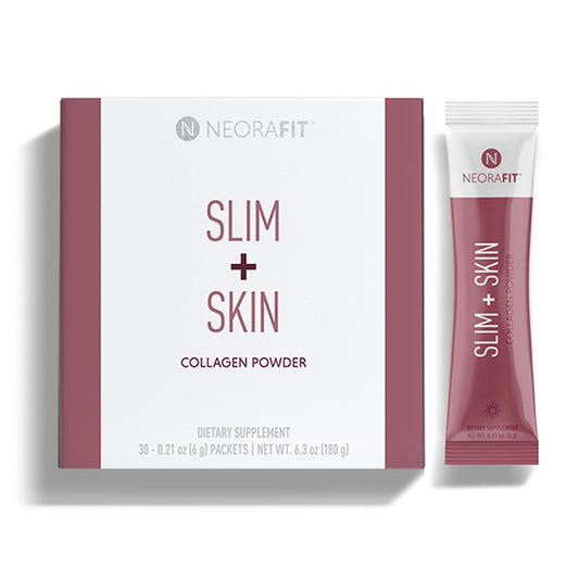 NEORA NeoraFit bottle pouring a hydrating collagen drink for the skin