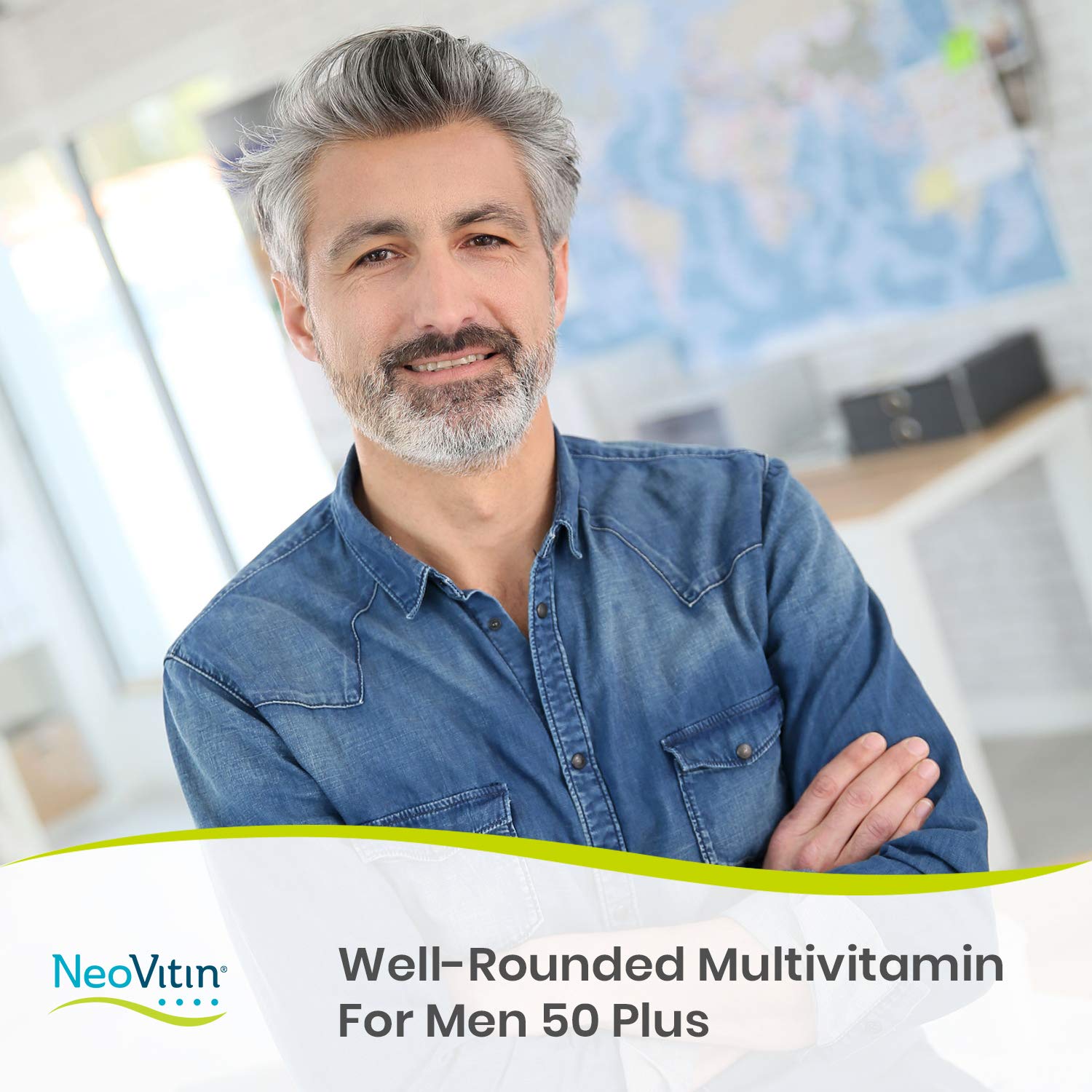 NeoVitin 50+ nutrition facts image shows essential vitamins and minerals.