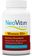NeoVitin Women 50+ bottle front showing the product and label for daily nutrition