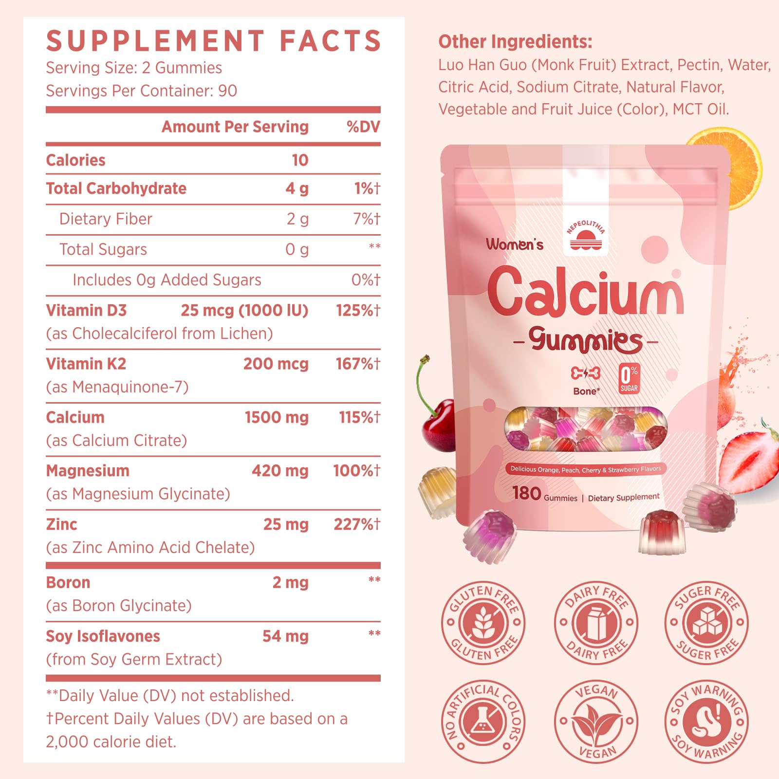 Nepeolithia Calcium Gummies chewable texture ideal for daily routine.