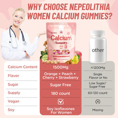 Nepeolithia Calcium Gummies bottle on kitchen counter for easy calcium intake.
