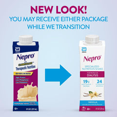 Nepro vanilla nutrition shake glass with smooth texture