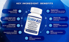 Nerv-Eze capsules closeup highlighting a nutrient blend for nerve function.