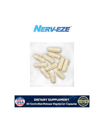 Nerv-Eze on-the-go bottle held in hand for daily convenience.
