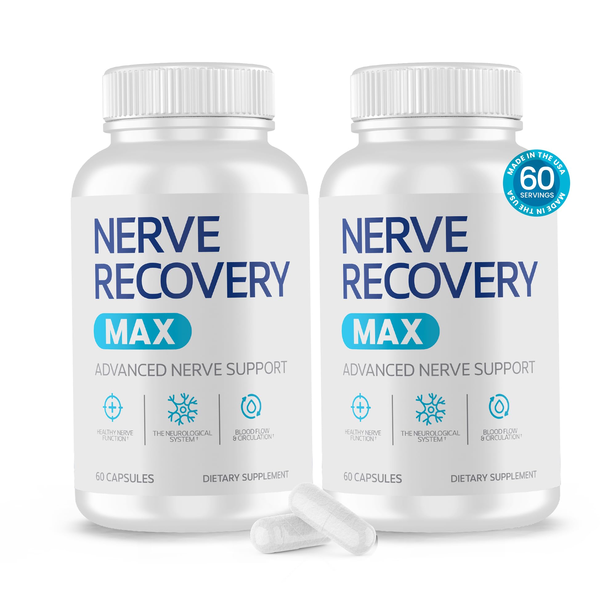 Nerve Recovery Max bottle label showing branding for natural nerve support