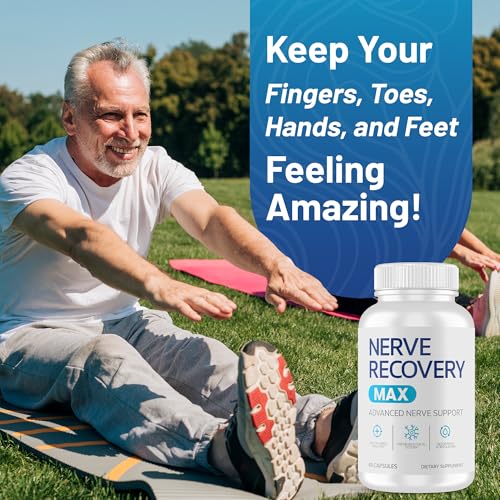 Nerve Recovery Max bottle with pills spilled signaling simple daily intake