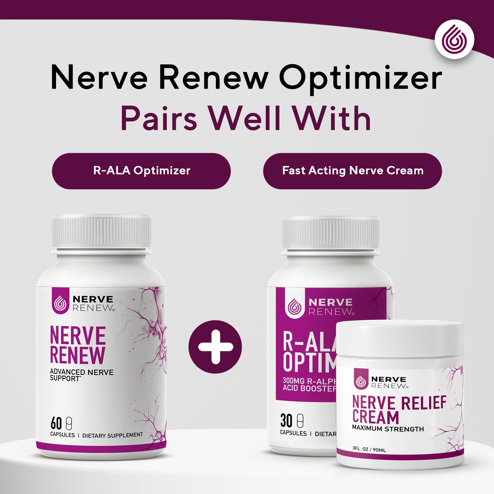 NERVE RENEW bottle with clean minimalist branding