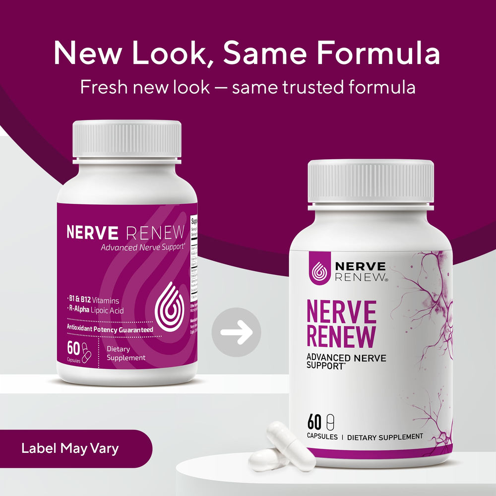 NERVE RENEW capsules on a clean white surface for daily routine