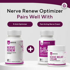NERVE RENEW serving scoop with bottle demonstrating simple dosing.