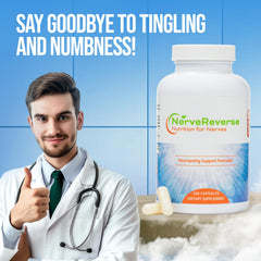 NerveReverse vegan capsules close-up showcasing plant-based formula and purity.