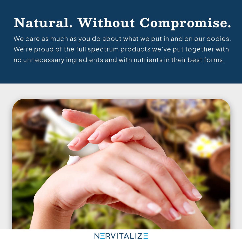 Nervitalize cream being massaged into skin shows smooth absorption
