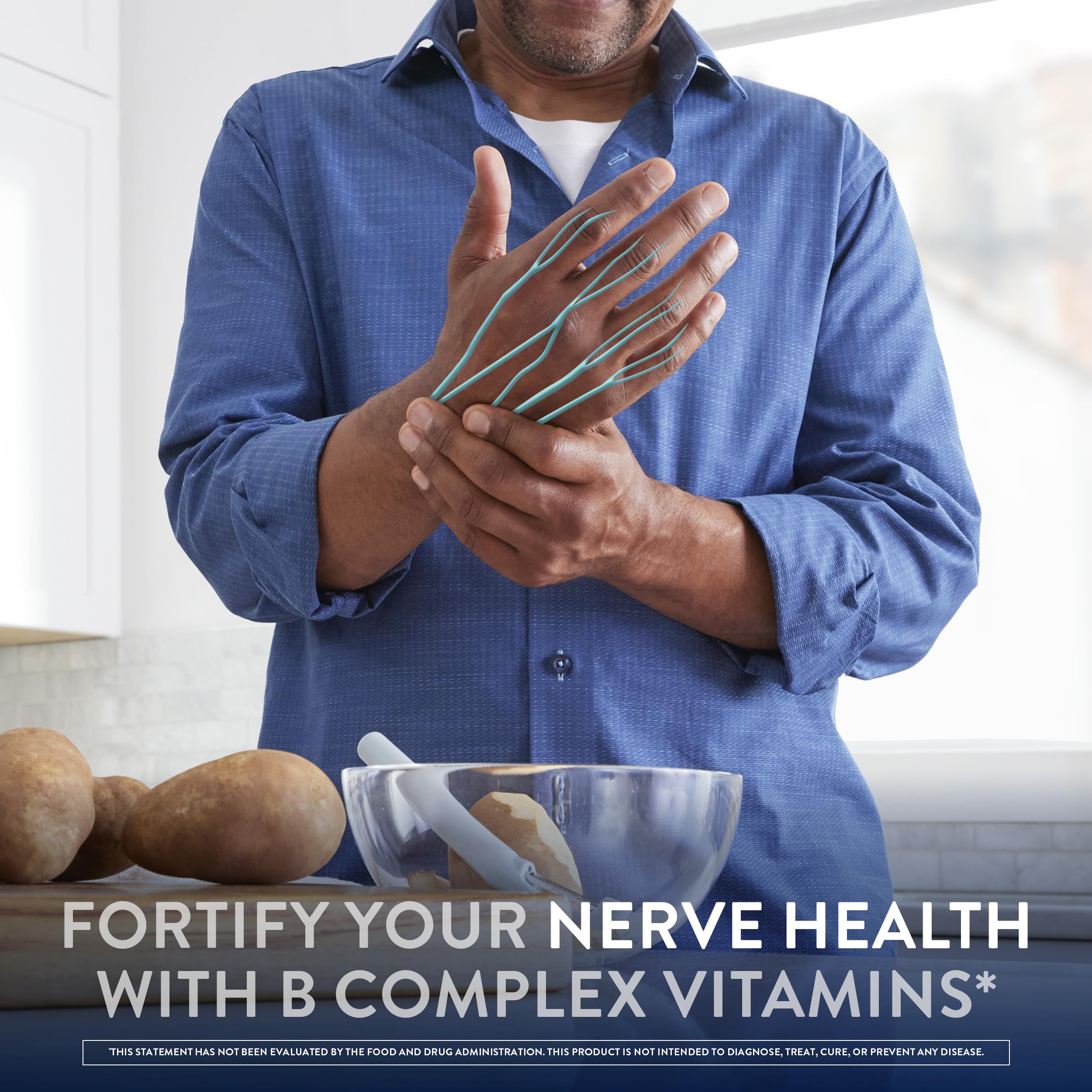 Nervive nerve health label closeup with alpha-lipoic acid and vitamins.