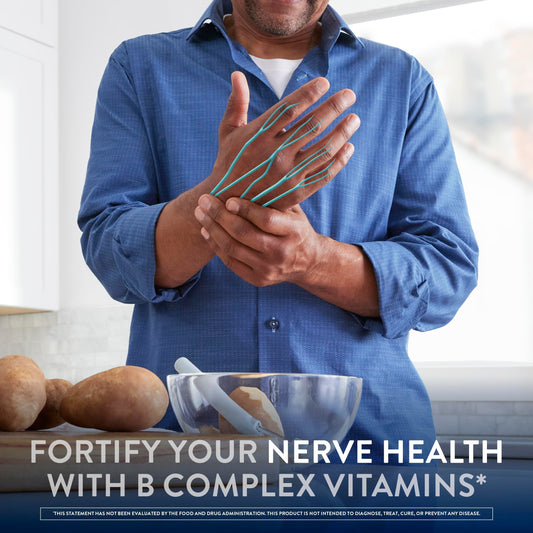 Nervive nerve health label closeup with alpha-lipoic acid and vitamins.