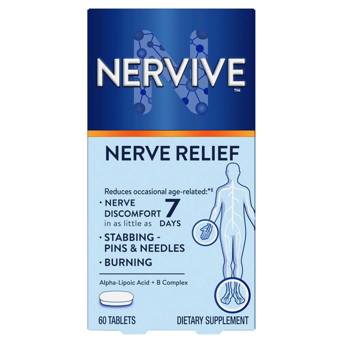 Nervive Nerve Relief bottle front view for daily nerve support