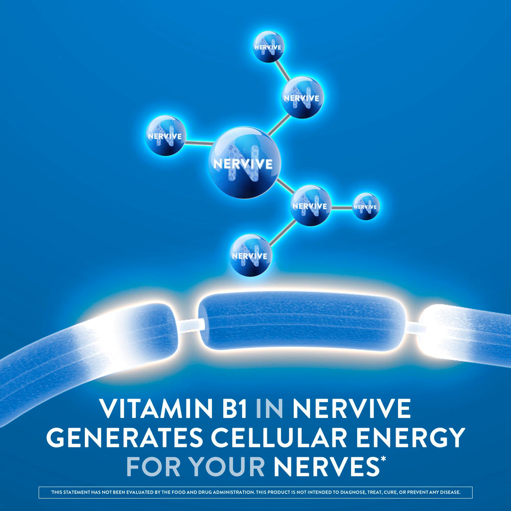 Nervive sugar-free tablets shown for a sugar-conscious daily routine.