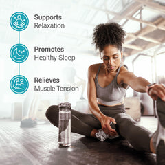 Nested Naturals Magnesium Glycinate capsules suggesting muscle comfort and relaxation.