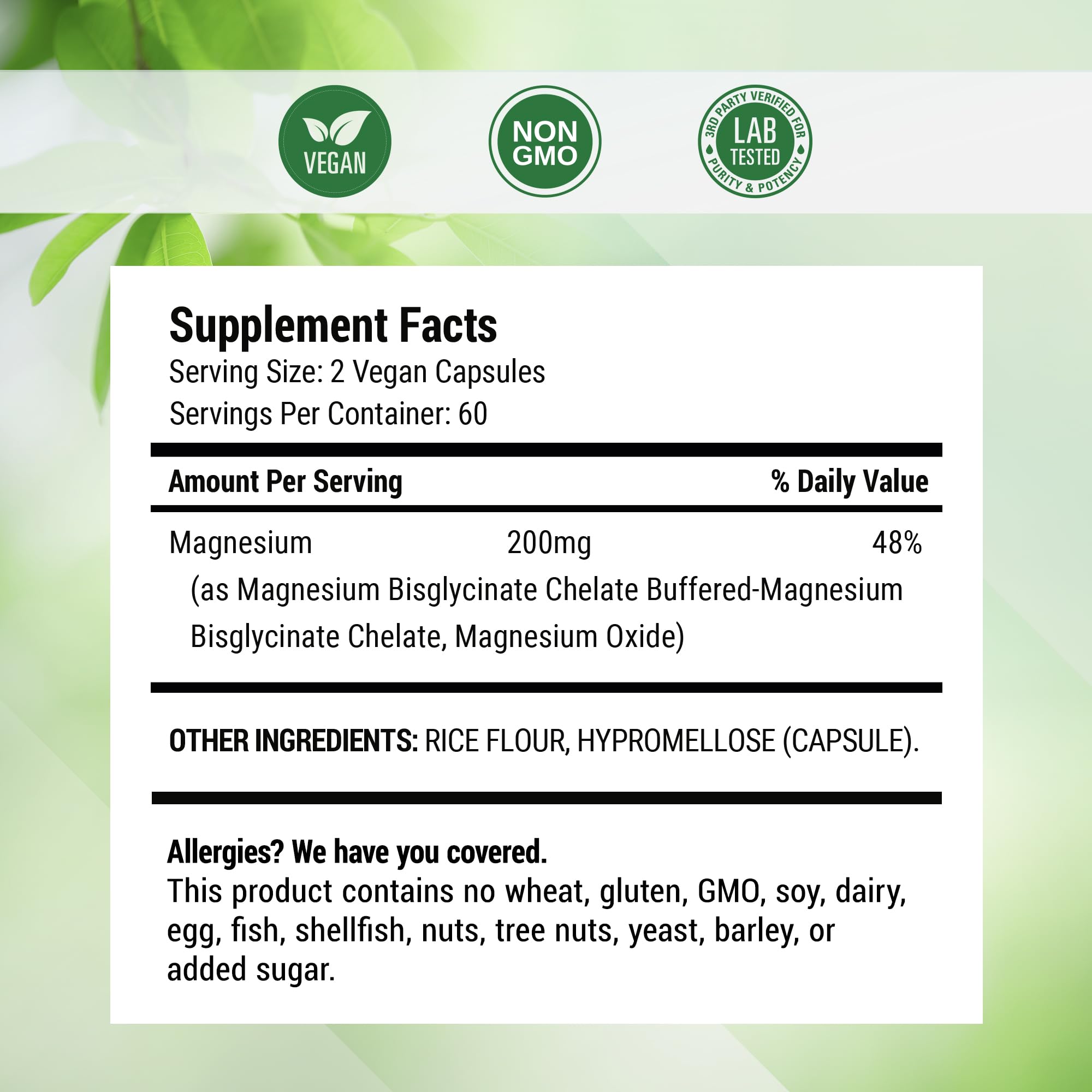 Nested Naturals sealed bottle communicates quality and safety.