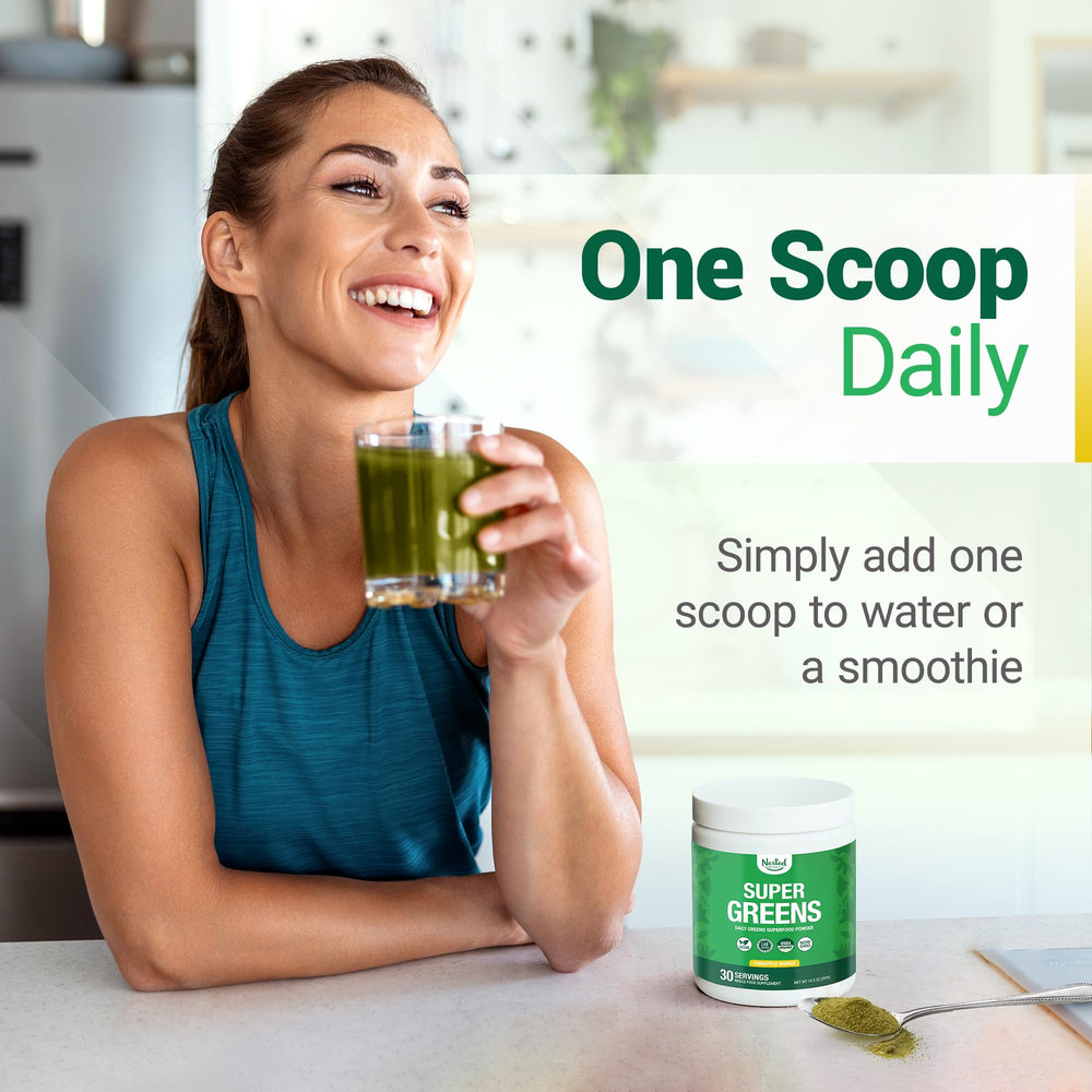 Nested Naturals spirulina and chlorella blend for nutrient-rich greens