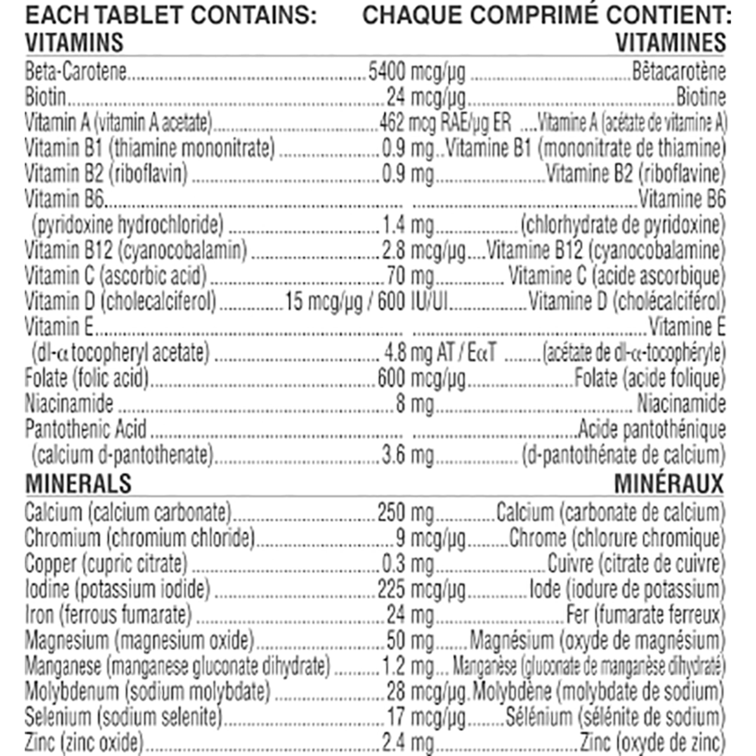 Nestlé Materna Prenatal packaging label highlighting 23 essential nutrients