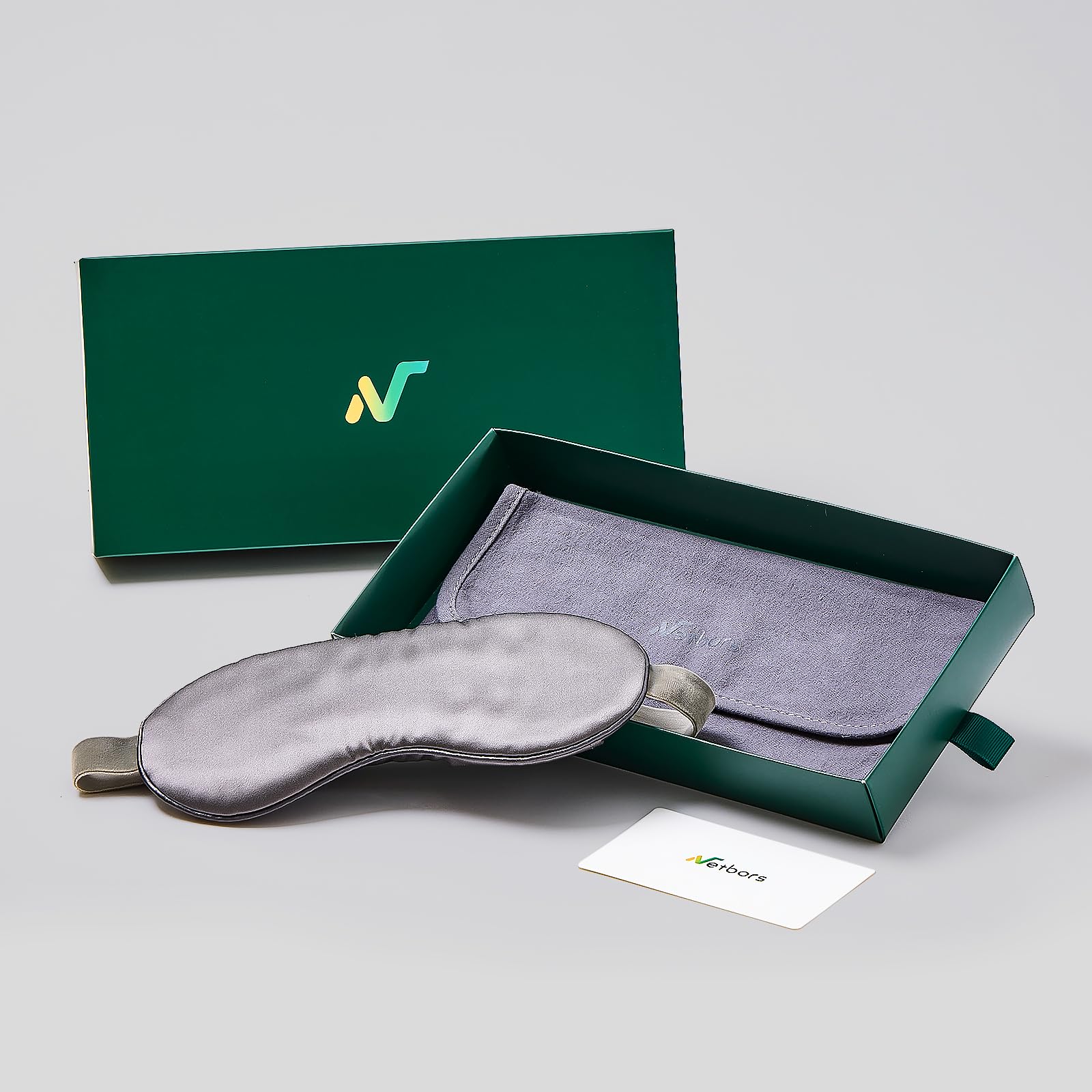 Netbors gray color sleep mask for travel and naps.