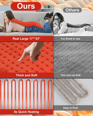Netraty heating pad showing nine heat levels for customizable warmth sessions.